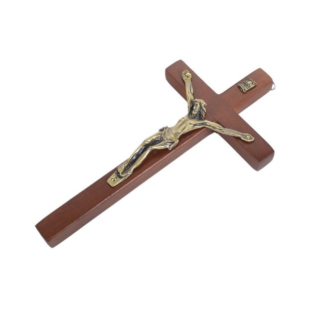 Vintage Wooden Metal Wall Cross - Image 2