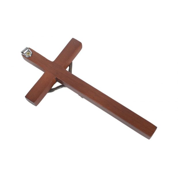 Vintage Wooden Metal Wall Cross - Image 3