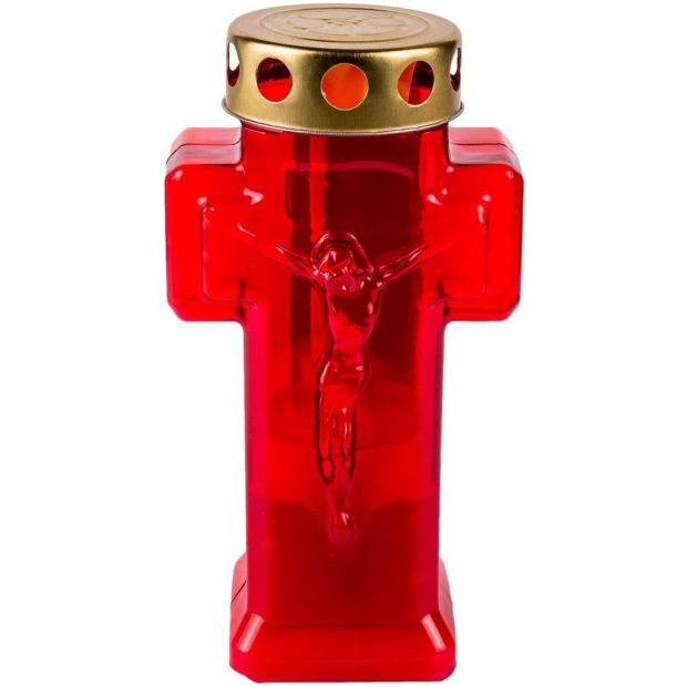 Red Cylinder Holy Candle Metal - Image 2