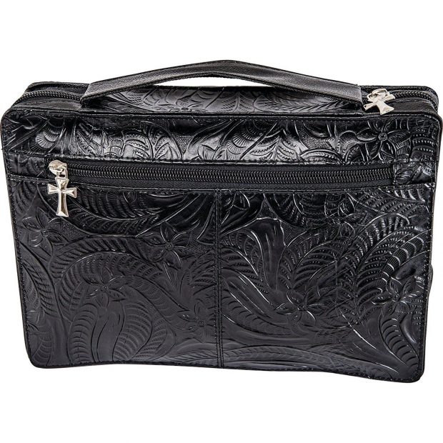 Womens Genuine Leather Embossed Bible Cover - Image 3